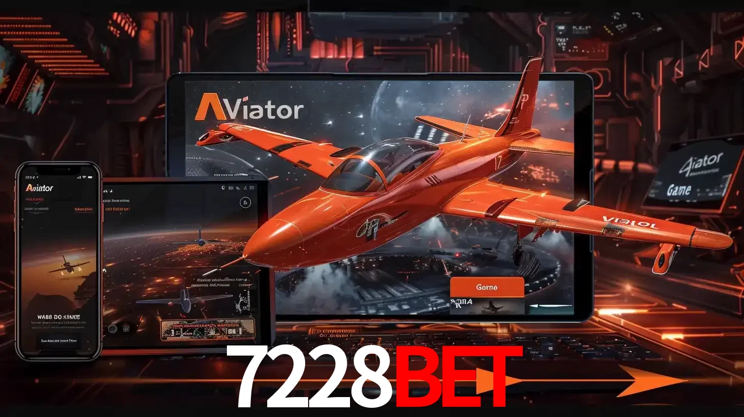 Apresentação tecnológica do jogo Aviator com um avião saindo da tela de um tablet, demonstrando a experiência imersiva em múltiplos dispositivos no 7228bet.