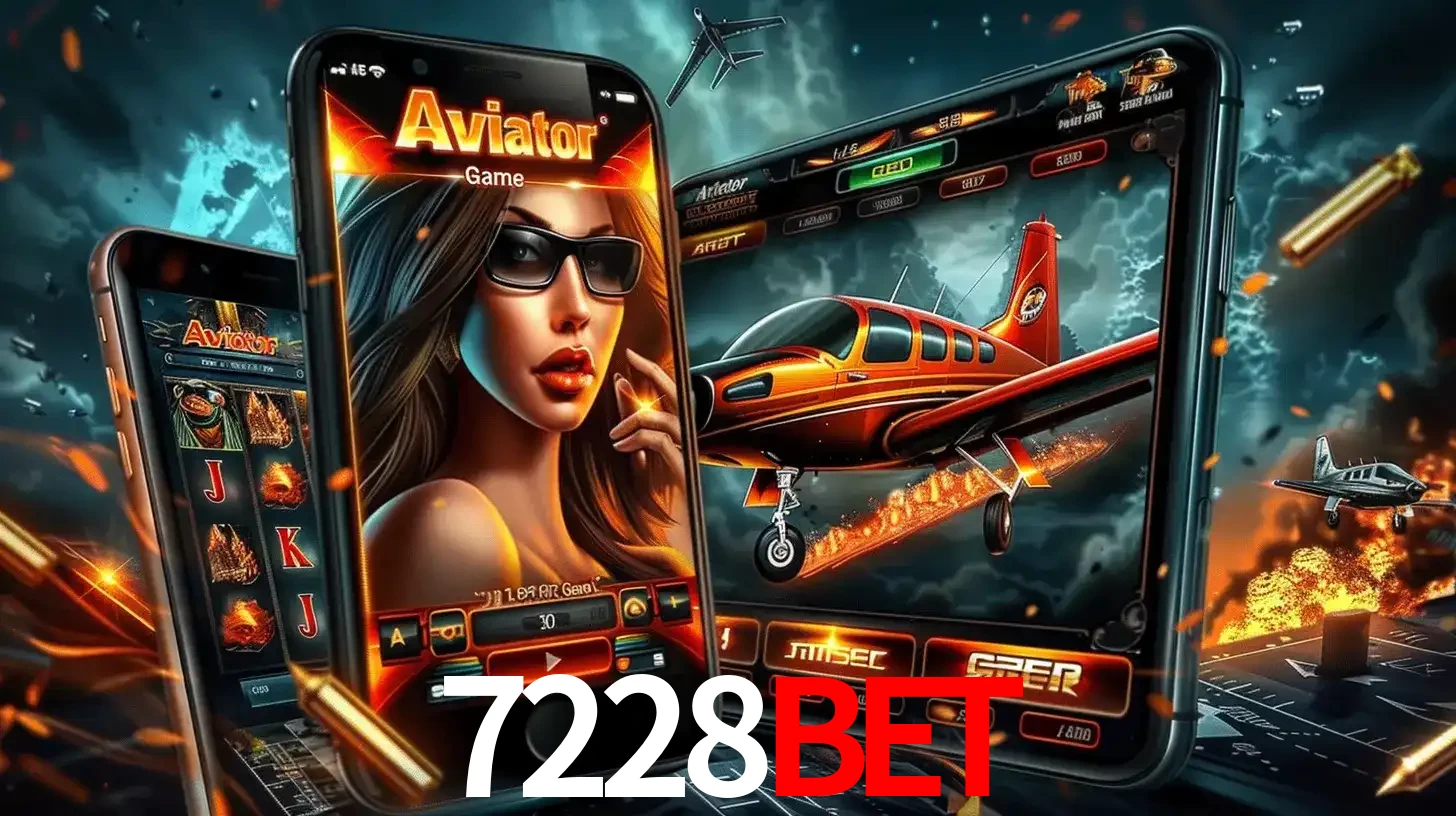 O popular jogo de apostas Aviator exibido em vários celulares e tablets, mostrando a interface emocionante e a ação de voo disponíveis para jogar agora no 7228bet.