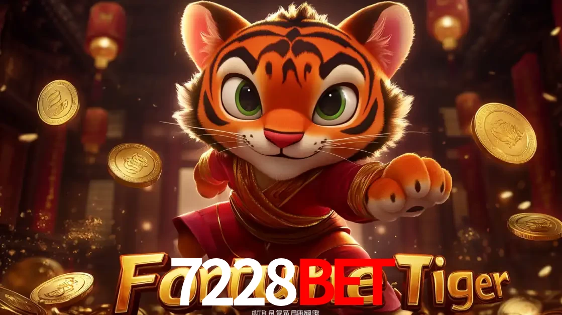 O carismático mascote do jogo de slot Fortune Tiger, um tigre fofo em pose de artes marciais, pronto para trazer sorte e multiplicadores de ganhos no cassino online 7228bet.