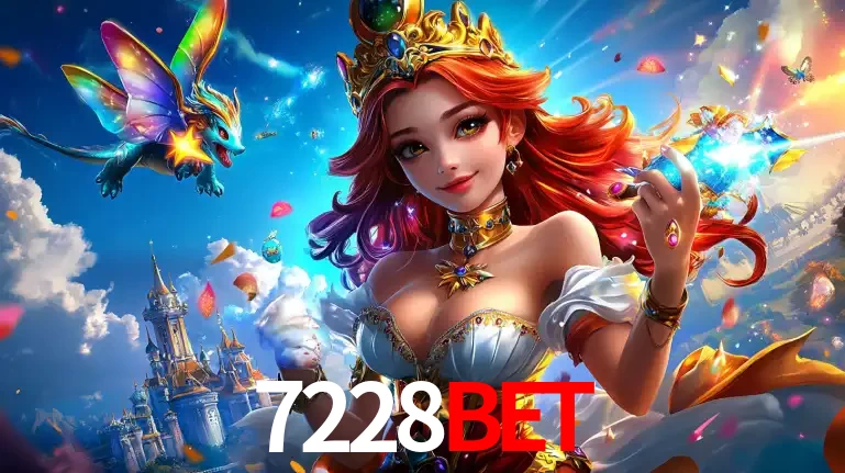 A princesa de um reino de fantasia mágico, com seu pequeno dragão, apresentando um mundo de prêmios encantados nos jogos de caça-níqueis do cassino 7228bet.